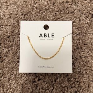 Gold Curb Chain Necklace